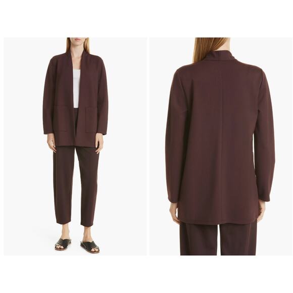 NWT Eileen Fisher Tencel Lyocell Knit Cardigan Brown S — Minimalist - Picture 9 of 9